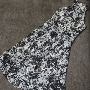 White House Black Market Halter Black and White Dress